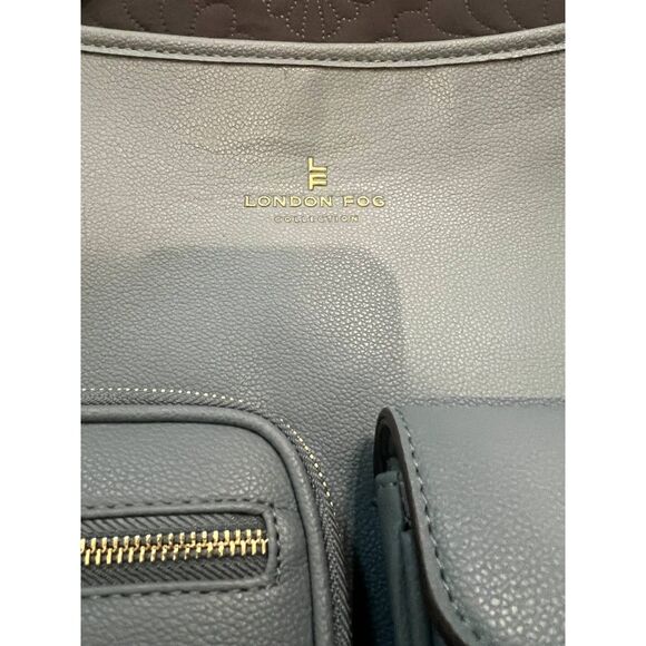 London Fog Emma Multi Pocket Hobo Bag Denim Chic Cute Utility Functional: NWT - Picture 12 of 12